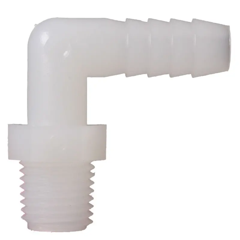 1/4" Barb × 1/8" Male Npt Elbow – Natural Nylon 1