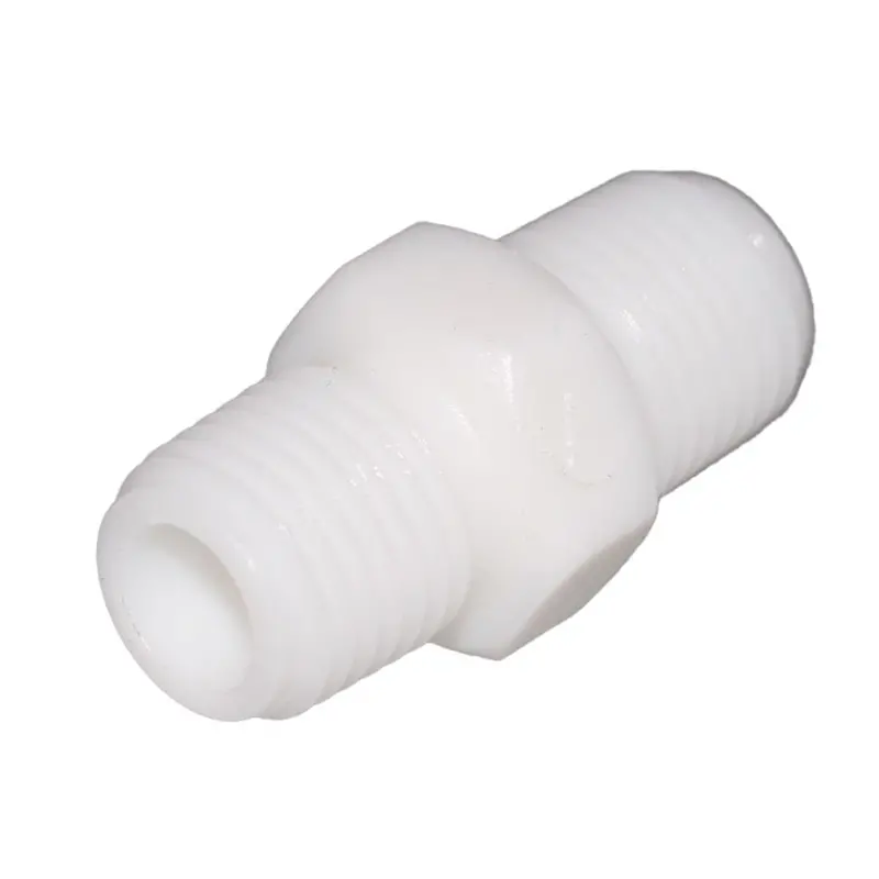 1/4" Male Npt Hex Pipe Nipple – White Polypropylene 1