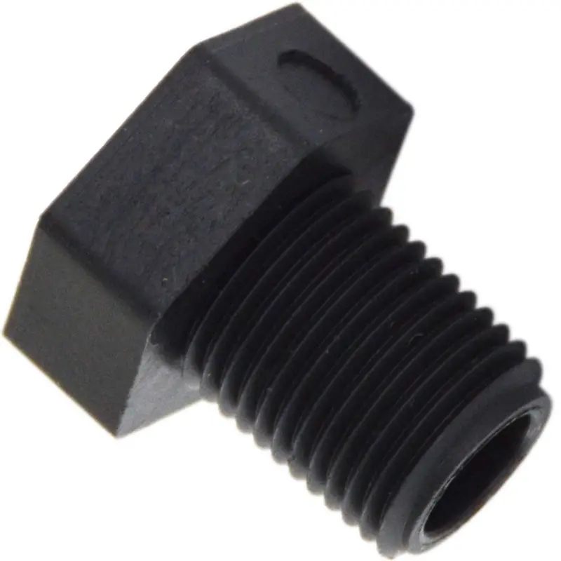 1/8" Mnpt Hex Head Pipe Plug – Black Polypropylene 1