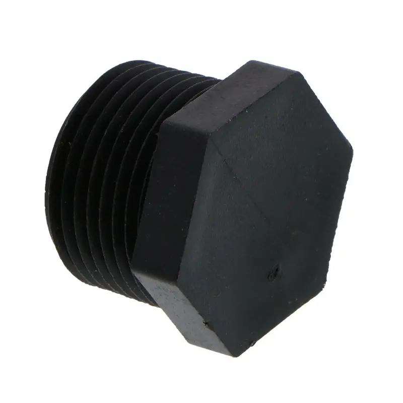 1-Inch Mnpt Hex Head Pipe Plug – Black Polypropylene 1