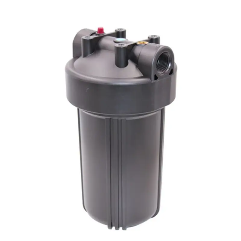 10-Inch Big Blue Filter Housing – Black Sump & Cap With Pressure Release Valve, 1-Inch Ports 1