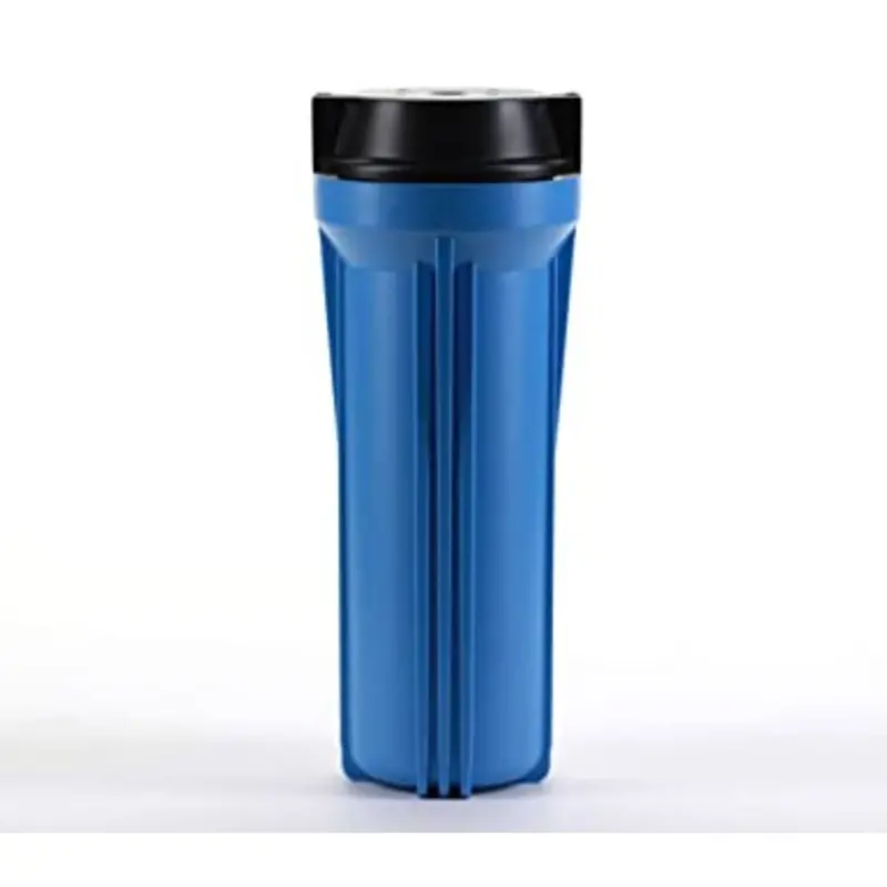 10-Inch Blue Filter Housing With Flat Black Cap – 1/2-Inch Ports For Ro And General Filtration 1