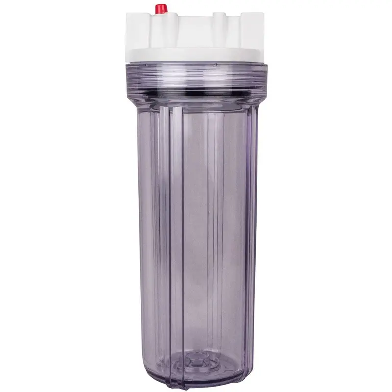 10-Inch Slim Line Filter Housing – Clear Sump With White Boss Cap, Pressure Relief, 1/2" Fpt 1