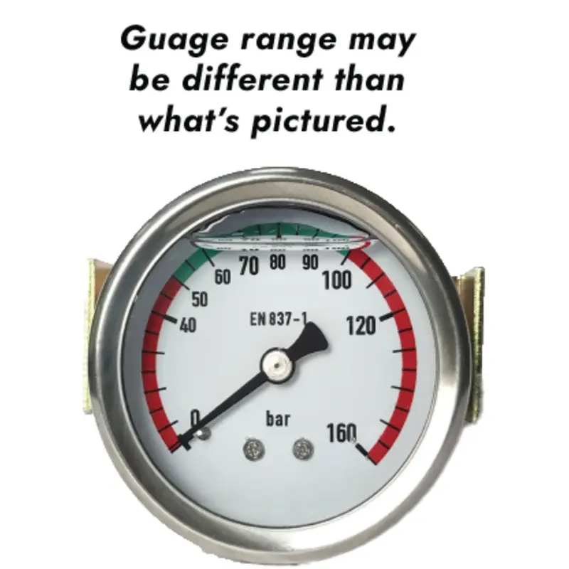 100 Psi Stainless Steel Water Pressure Gauge – 1/4" Mpt, 2.0" Plastic Dial, Center Back U-Clamp 1