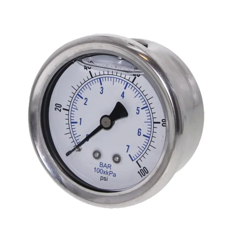 100 Psi Water Pressure Gauge – 1/4" Male Pipe Thread, 2.5" Plastic Dial, Stainless Steel Case 1
