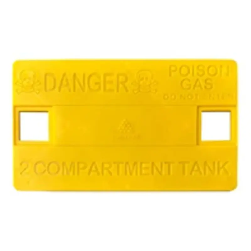 2-Inch Compartment Tank Warning Placard – Regulatory Compliance Sign 1