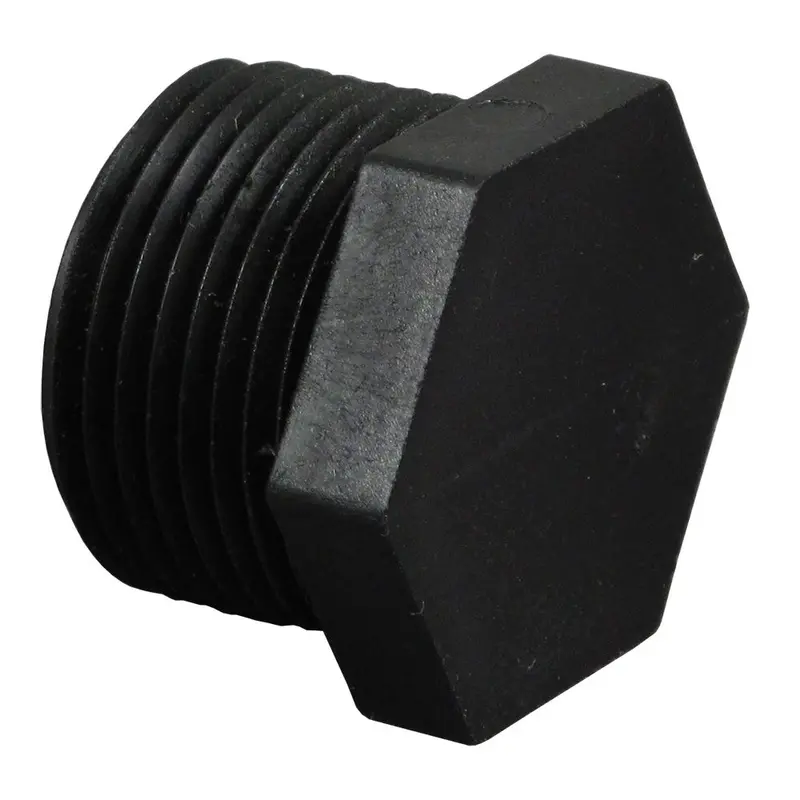 3/4-Inch Mnpt Hex Head Pipe Plug – Black Polypropylene 1