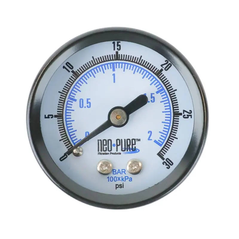 30 Psi Water Pressure Gauge – 1/8" Mpt, 1.5" Glass Dial, Chrome Case, Center-Mount 1
