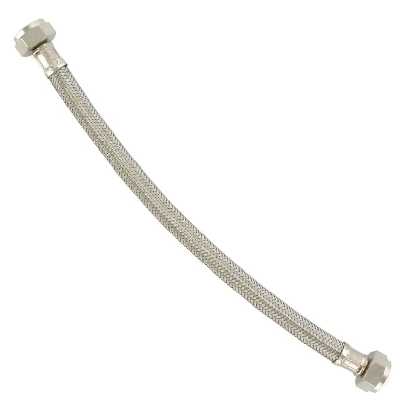 304 Stainless Steel Braided Hose – 1/2" Female Iron Pipe X 1/2" Fip, 20" Length 1