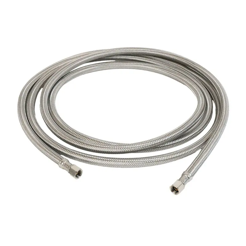 304 Stainless Steel Braided Hose — 1/4" Compression × 1/4" Compression, 120" Length 1