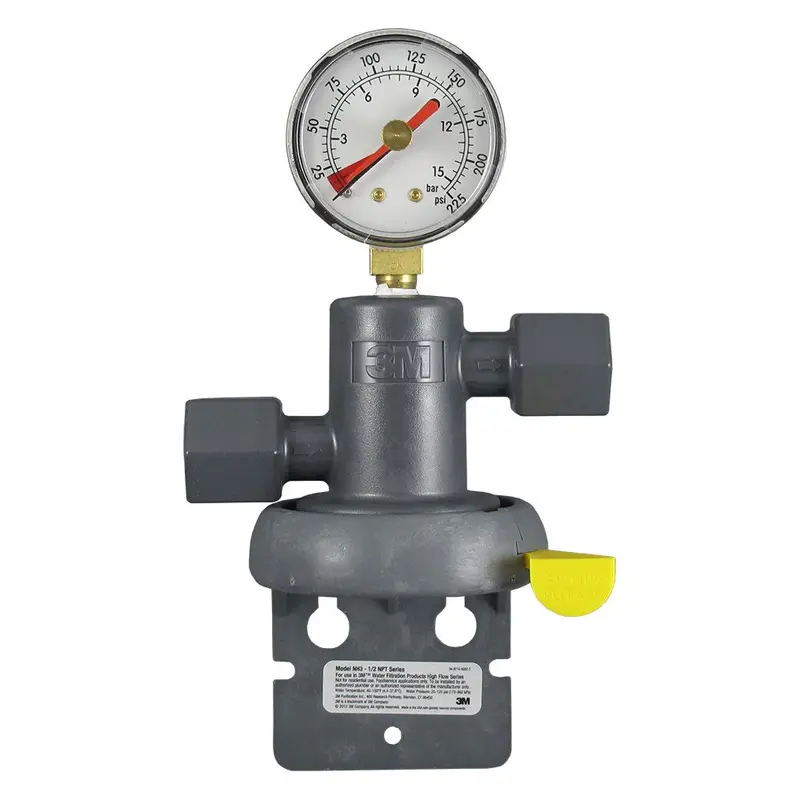 3M 1/2-Inch Nh3-Npt Water Filter Head With Built-In Pressure Gauge 1