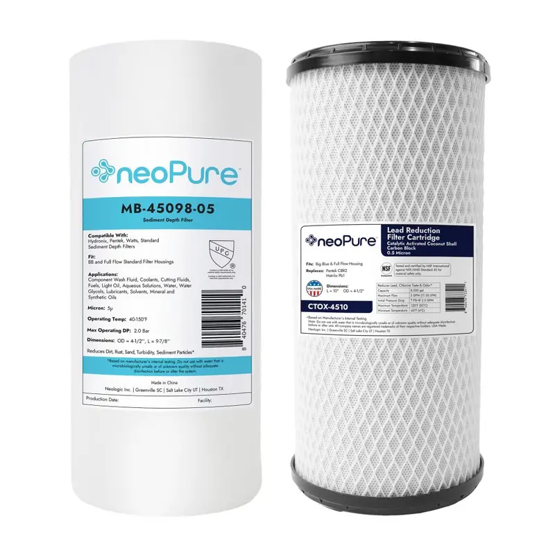 4.5" × 10" Replacement Filter Kit: Melt-Blown Sediment + Ctox Carbon Block 1
