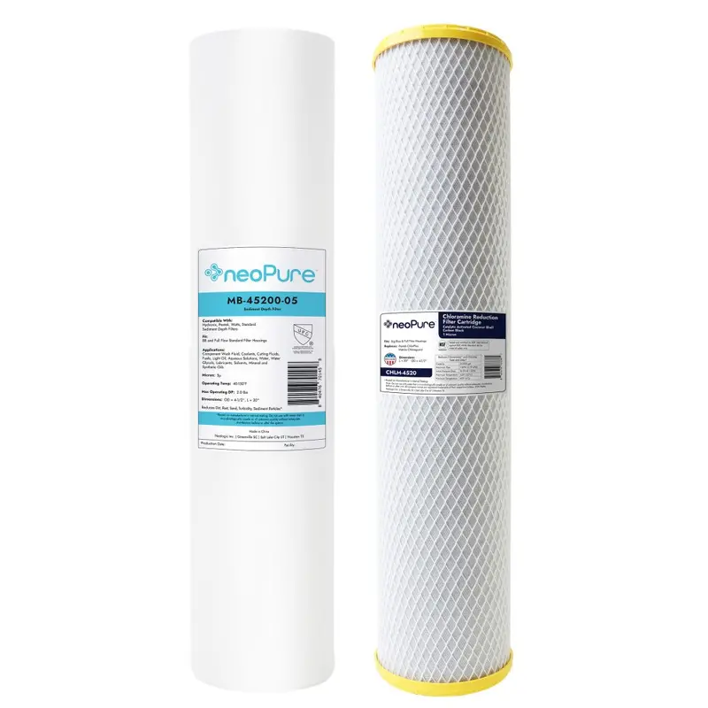 4.5" × 20" Replacement Filter Kit: Melt-Blown Sediment + Chlm Carbon Block 1