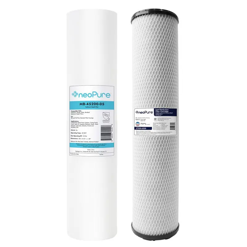 4.5" × 20" Replacement Filter Kit: Melt-Blown Sediment + Ctox Carbon Block 1