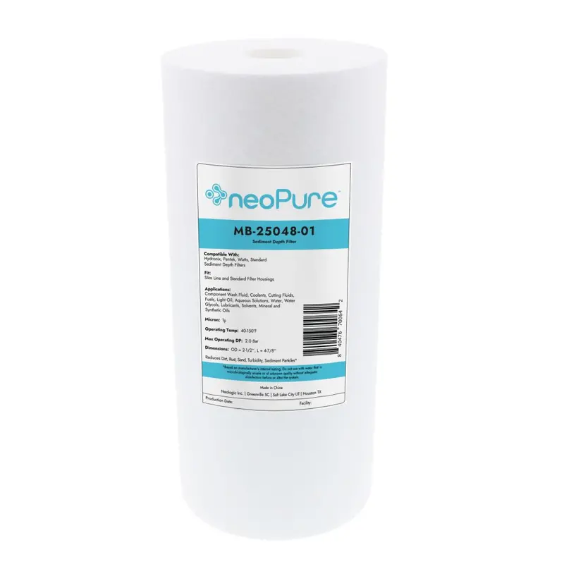 5-Inch Polypropylene Depth Filter Cartridge For Sediment Removal — 1 Micron Efficiency 1