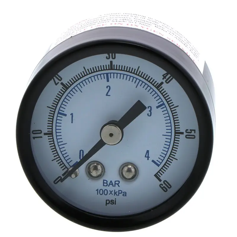 60 Psi Analog Water Pressure Gauge – 1/8" Male Pipe Thread, 1.5" Glass Dial, Steel Housing 1