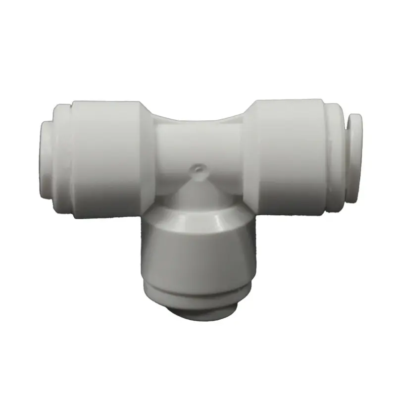 Acetal Union Tee Fitting – Triple 1/4" Quick-Connect Ports 1