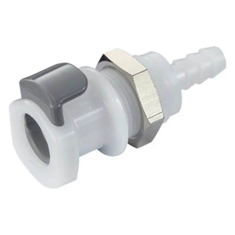 Apcd16004 Valved Panel-Mount Hose Barb Coupling Body – 1/4" Id Barb 1