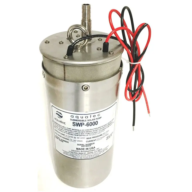 Aquatec Swp-6000 Solar-Powered Submersible Diaphragm Pump – 5 Gpm, 12–30 Vdc 1