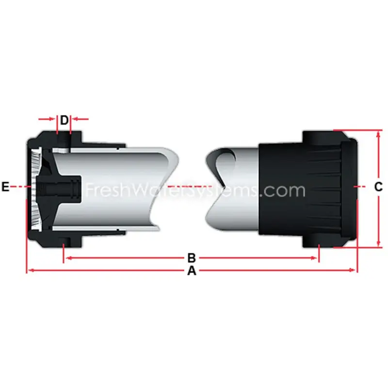 Axeon 4" X 40" Standard Pvc Membrane Housing With Dual 1/2" And 1" Ports 2