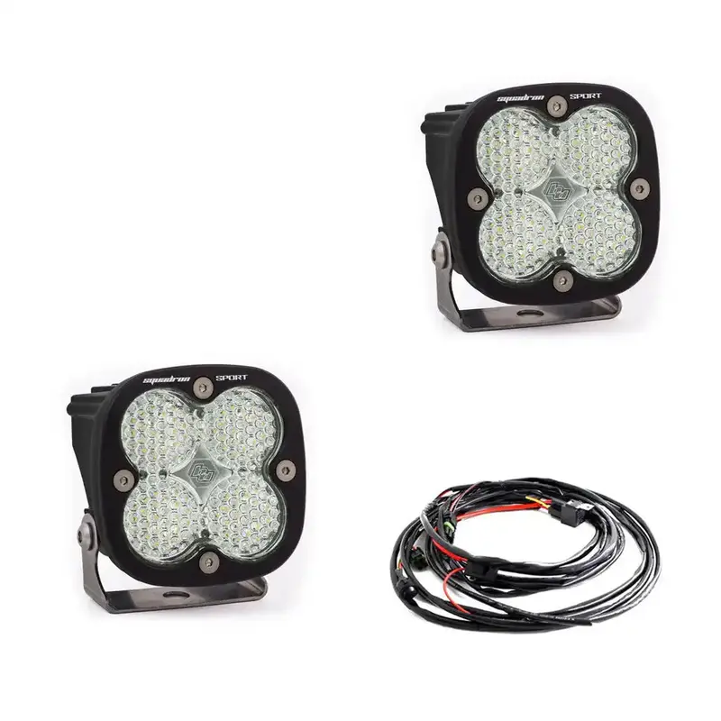 Baja Designs Squadron Sport Led Light Pod Pair – Black Housing, Clear Lens, Work/Scene Beam Pattern (Model 557806) 1