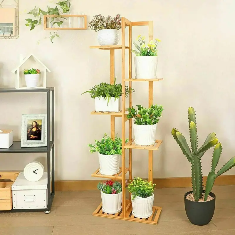 Bamboo Multi-Tier Plant Display Stand 2