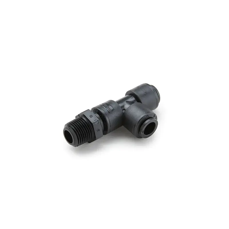 Black Kynar Pvdf 1/4-Inch Male Run Swivel Tee – Dual 1/4-Inch Nptf Threads 1
