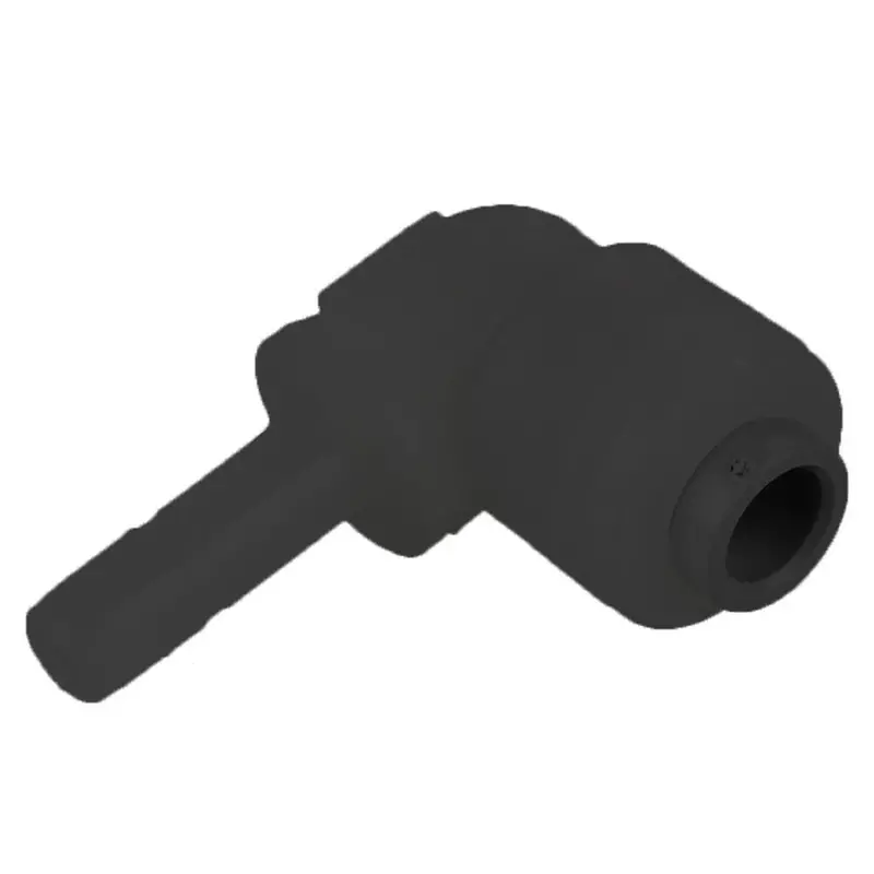 Black Kynar Pvdf 3/8-Inch Elbow Union Stem – Dual 3/8-Inch Ports 1