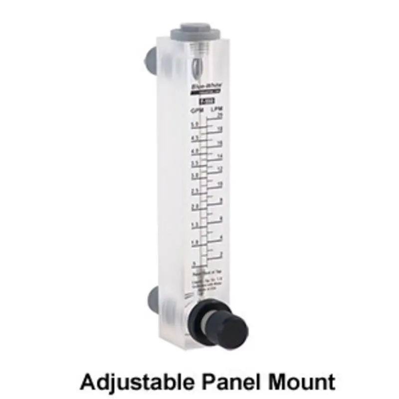 Blue-White F-550 Adjustable Panel-Mount Rotameter With Integrated Valve 1