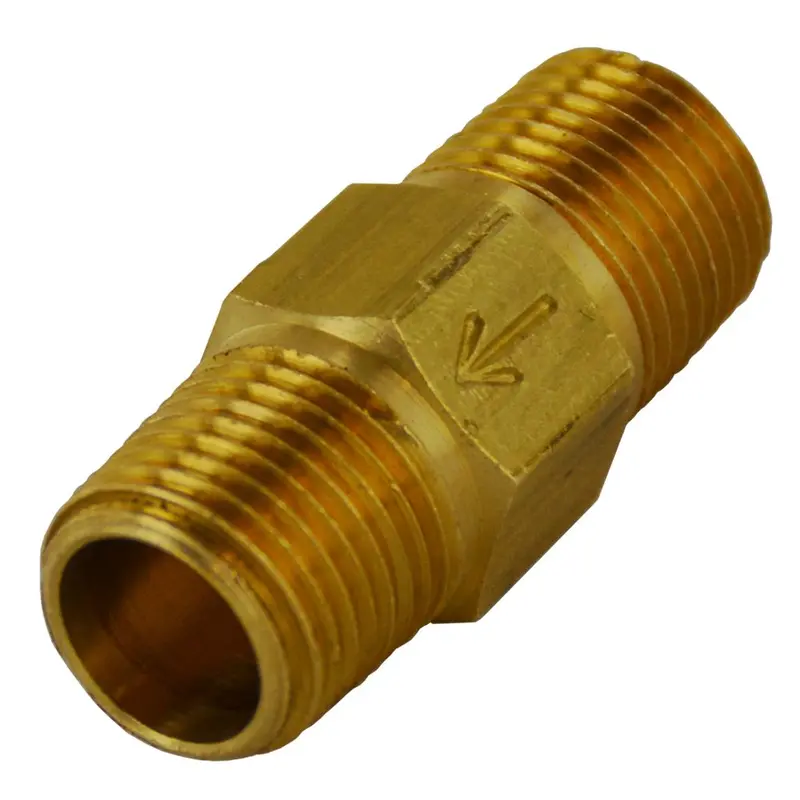 Brass 1/8" Mpt Inline Check Valve — Compact Dual-Thread Design 1