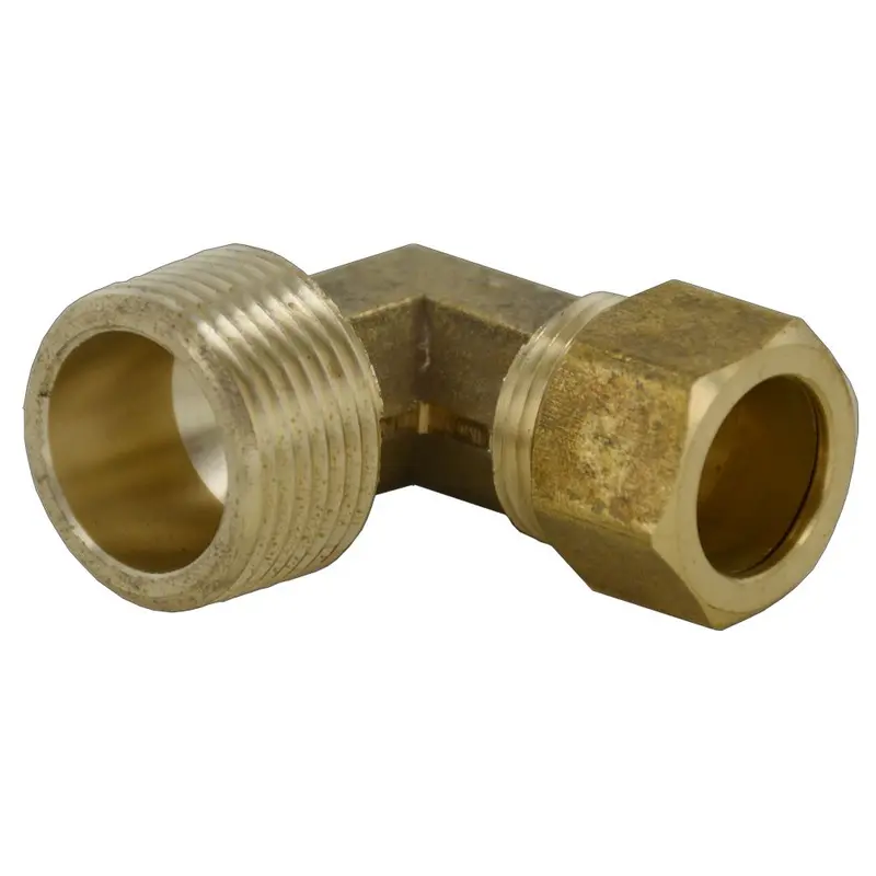 Brass Compression Elbow Fitting: 5/8" Od X 3/4" Male Pipe Thread 1