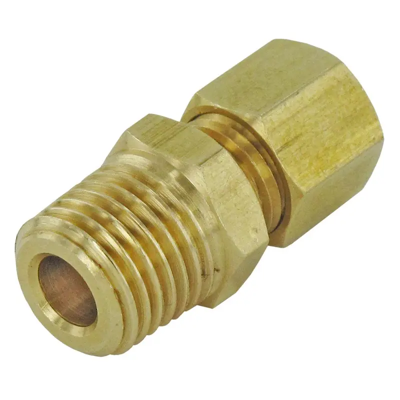Brass Male Compression-To-Npt Adapter – 1/4" Comp X 1/4" Npt 1