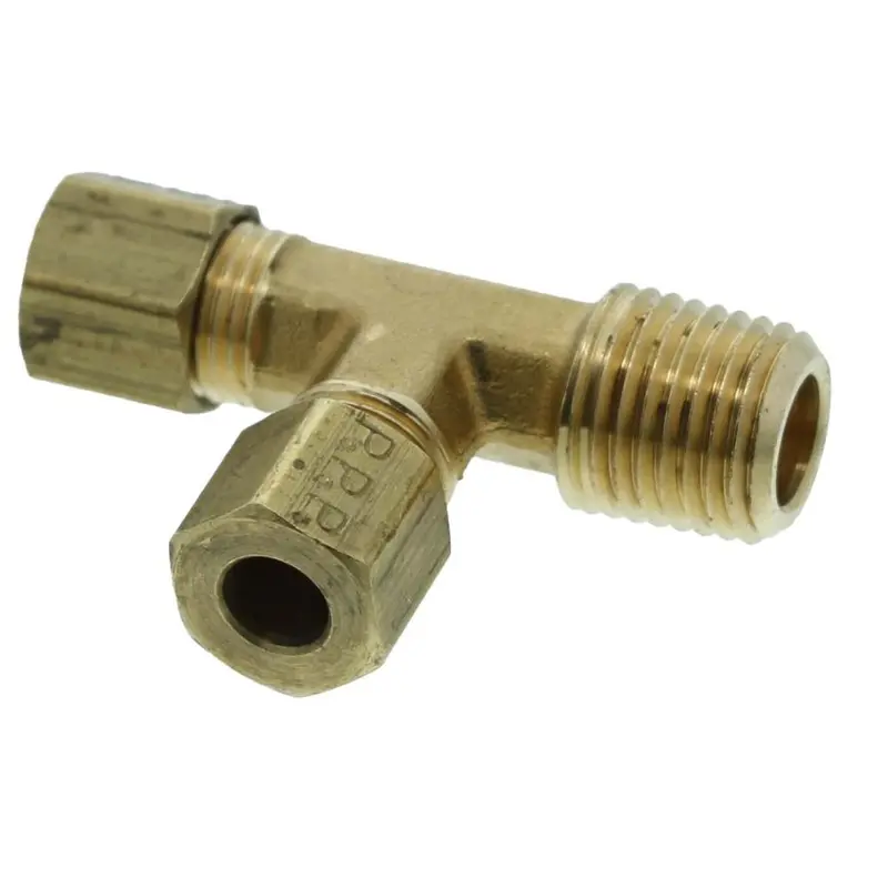 Brass Run Tee With 1/4" Compression And 1/4" Mpt Ports 1