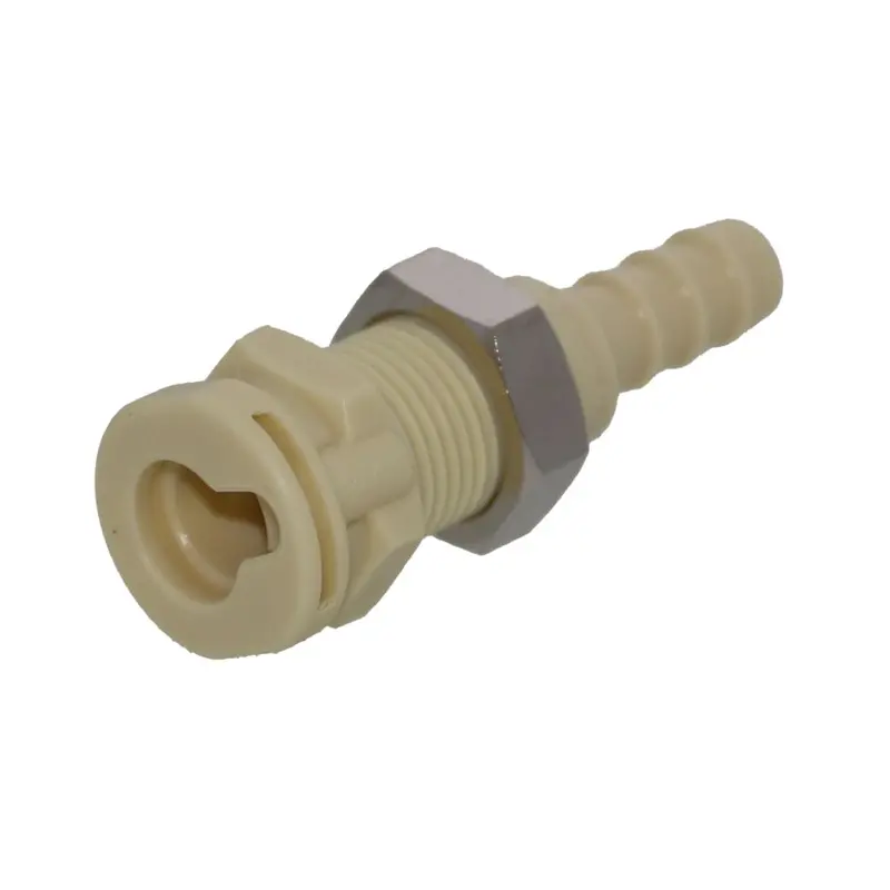 Colder Pmc160412Nc Polypropylene Panel-Mount Hose Barb Coupling (1/4") – Non-Valved, 25-Unit Bag 1