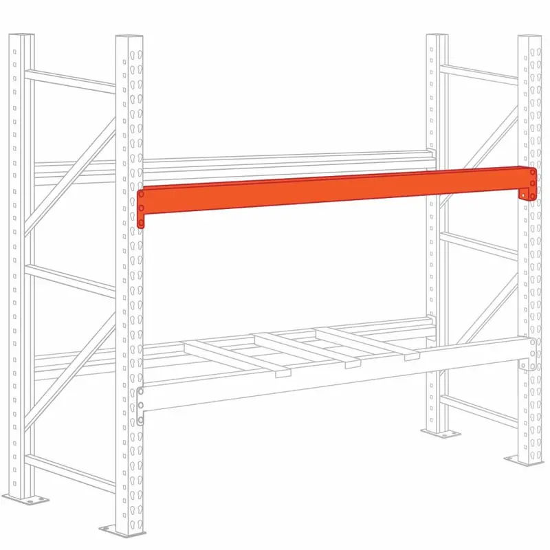 Compact Orange Tear-Drop Beam – 8' L × 3.75" W × 1-5/8" D, 16-Gauge, 4,300 Lb Capacity (Used) 1