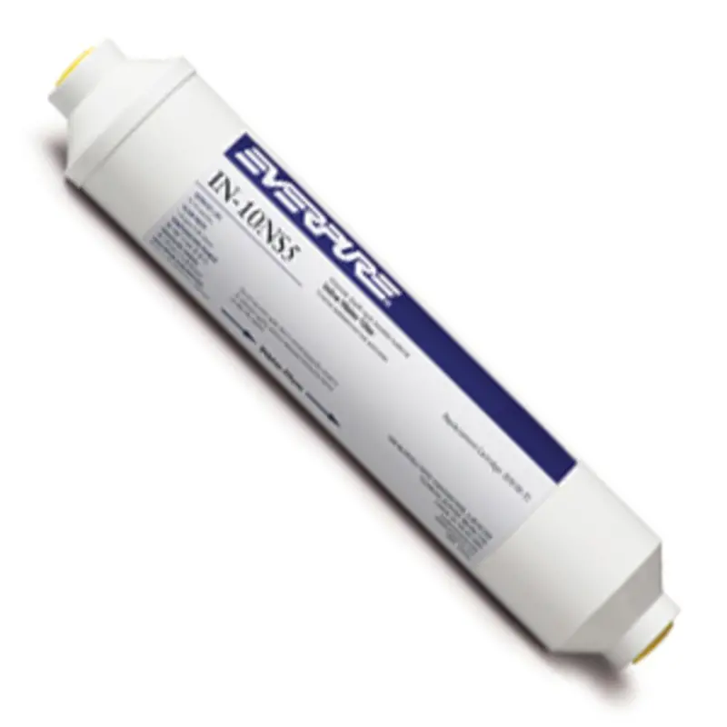 Everpure In-10Ns5 5-Micron Carbon Block Inline Filter — 2" × 10", 1/4" Fpt (Gs-10Cb-5-B) 1