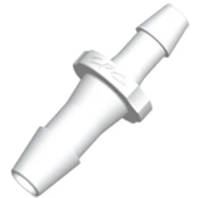 Fitquik Pvdf Kynar Straight Tube Reducer Fitting: 1/4" Id Barb To 1/8" Id 1