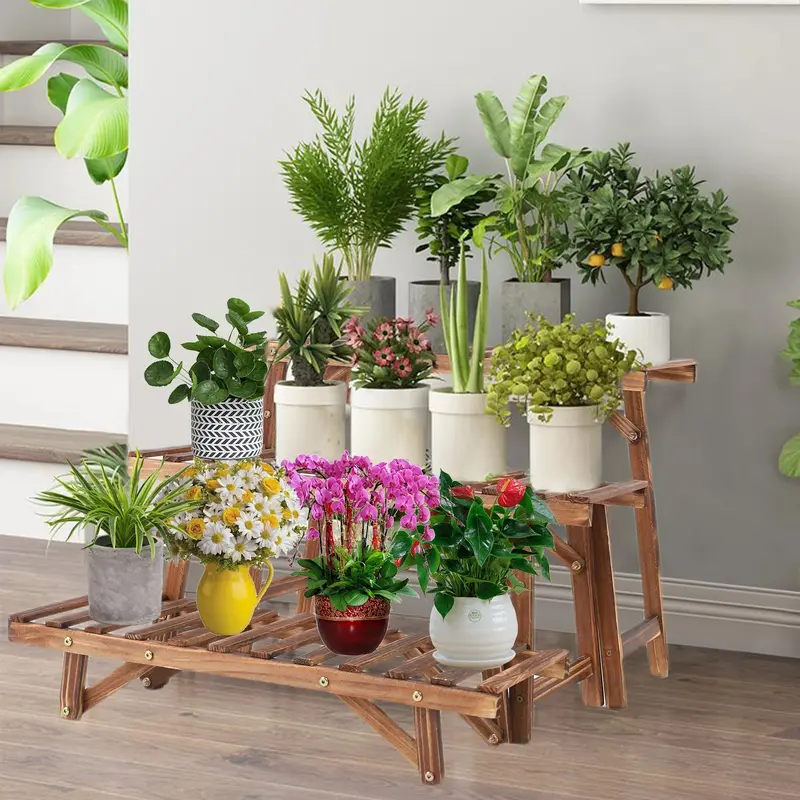 Freestanding Three-Tier Plant Shelf Unit 1