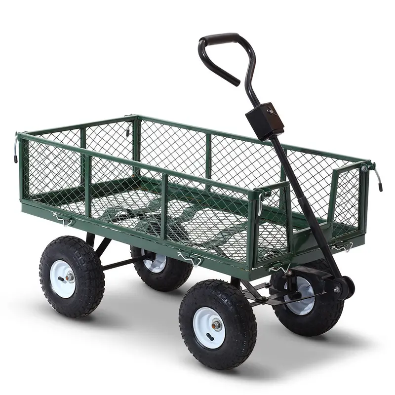 Gardeon Steel Mesh Garden Utility Cart – Green 1
