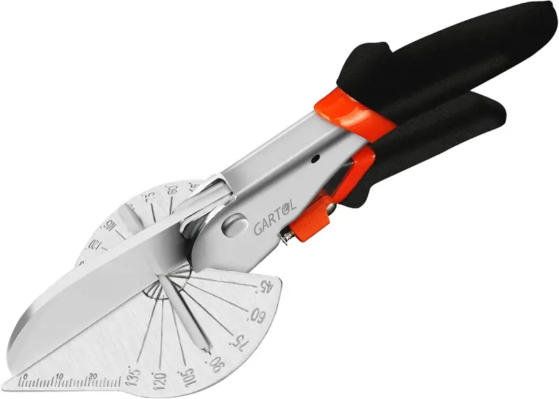 Gartol Adjustable Angle Miter Shears – 45° To 135° Precision Cutter For Shoe Moulding, Quarter Round, And Pvc Trim (Tool Only) 1