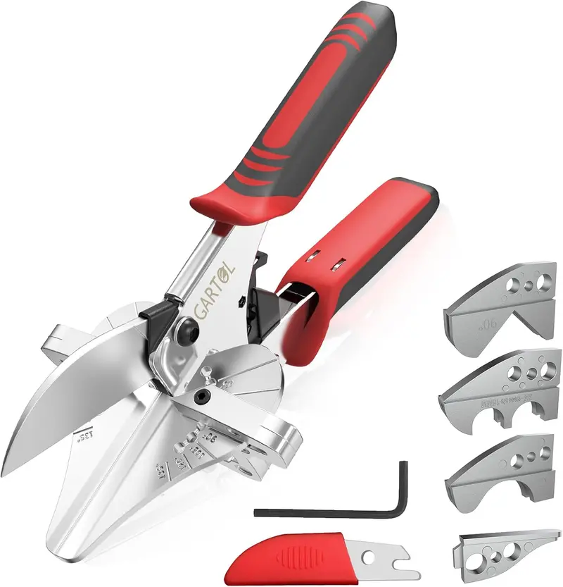 Gartol Professional Miter Shear – 45°–135° Adjustable Angle Cutter With 5 Anvils & Replaceable Blade 1