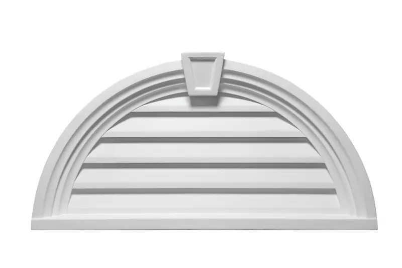 Half-Round Louver With Decorative Trim And Keystone Detail 1