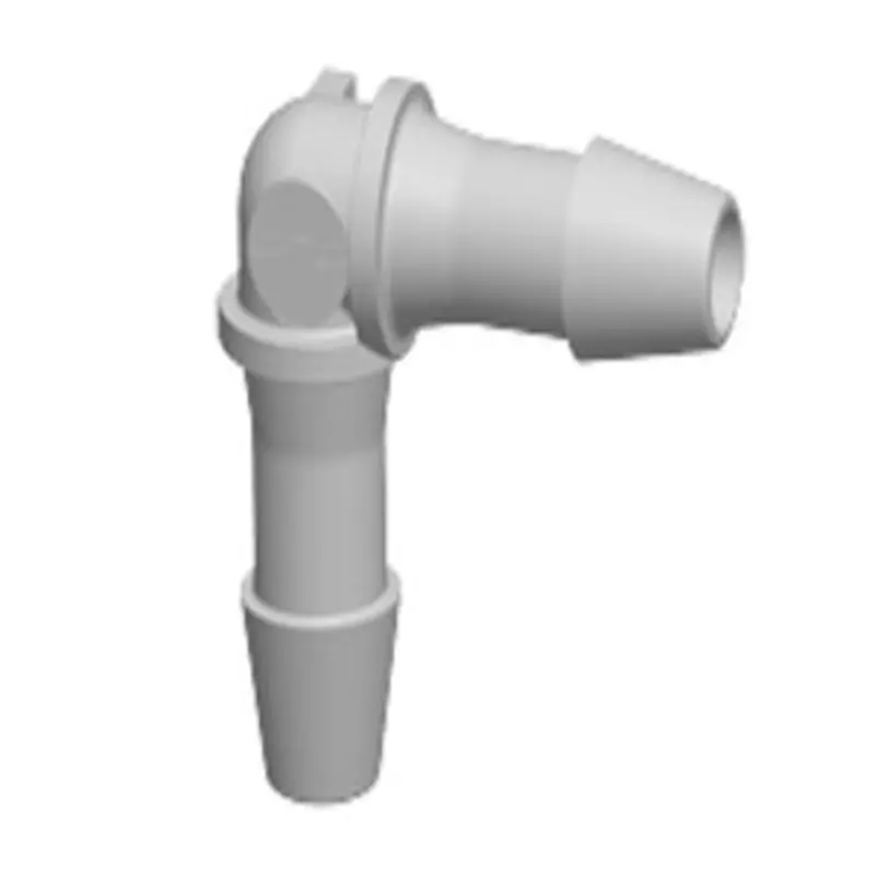 He6 Natural Polypropylene 3/16" Hb X 3/16" Hb Elbow Fitting 1