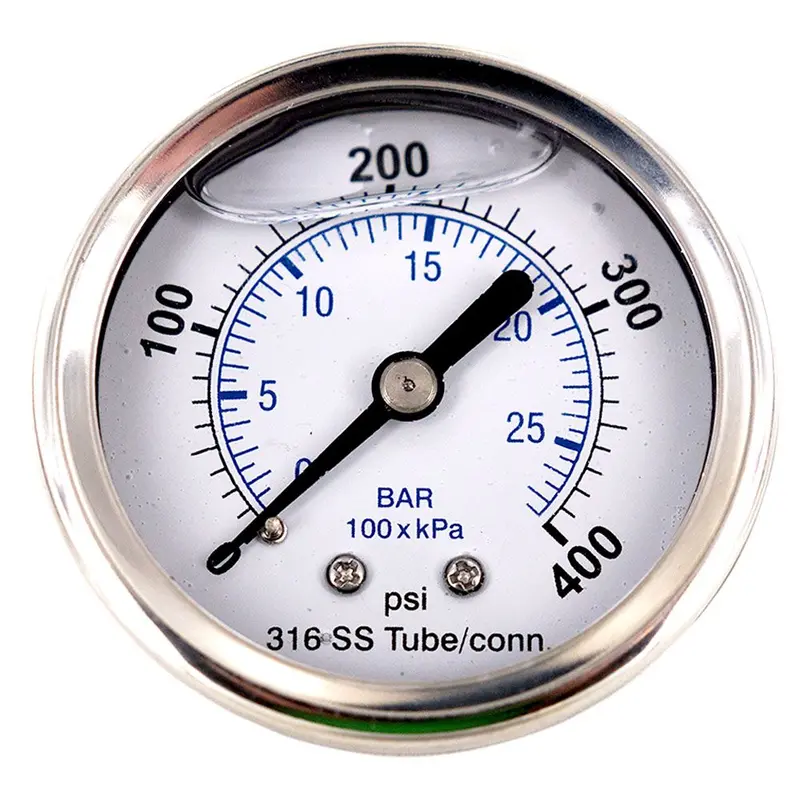 Heavy-Duty Water Pressure Gauge – 400 Psi Range, 1/4-Inch Male Pipe Thread, 2-Inch Stainless Steel Case 1
