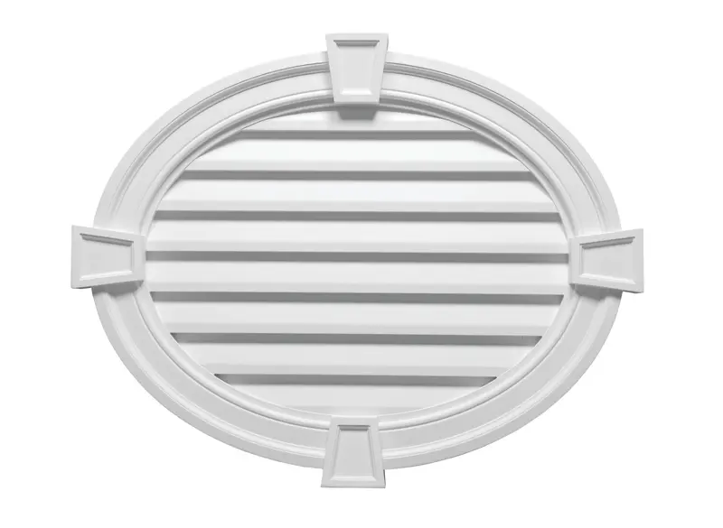 Horizontal Oval Louver With Ornate Trim And Keystones 1