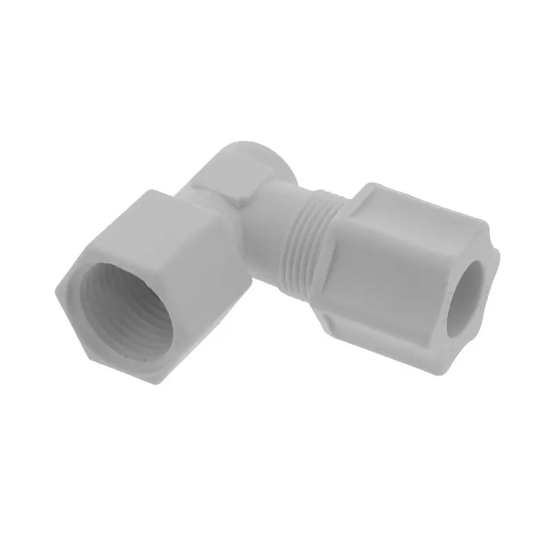 Jaco Polypropylene 45° Female Elbow Fitting: 1/2" Od Tube To 1/2" Female Pipe Thread 1