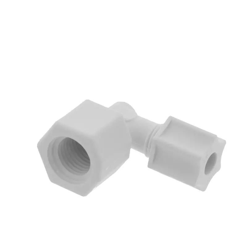 Jaco Polypropylene 45° Female Elbow Fitting: 1/4" Od Tube To 1/4" Female Pipe Thread 1