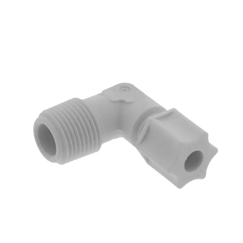 Jaco Polypropylene 45° Male Elbow Fitting: 1/4" Od Tube To 3/8" Male Pipe Thread 1