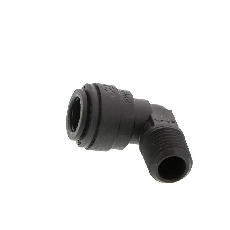 John Guest 3/8" × 1/4" Nptf Fixed Black Polypropylene Elbow Fitting 1