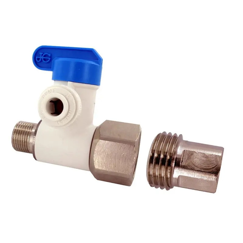 John Guest Angle Stop Adapter Valve – 1/2" X 3/8" X 1/4" Compression Fitting 1
